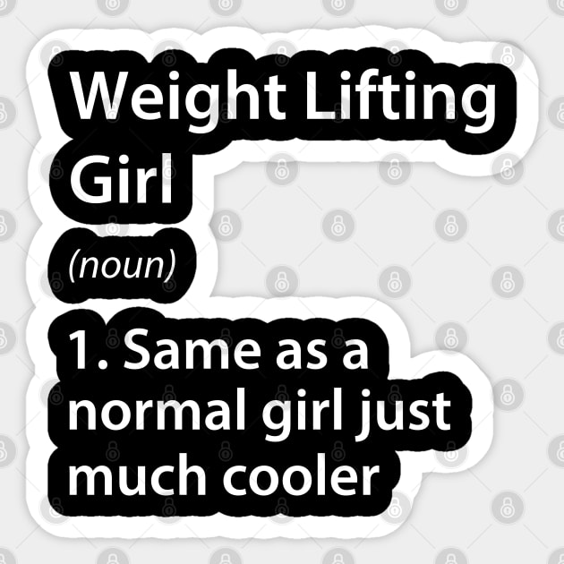 Weight Lifting Girl Definition Sticker by DragonTees